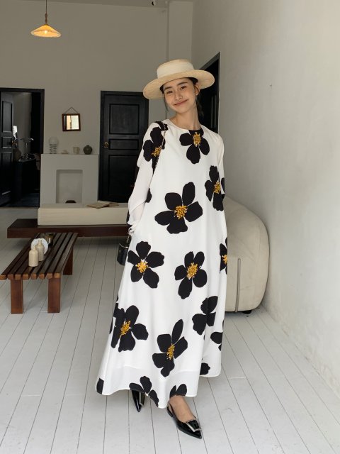 FLOWER PRINT LONG DRESS