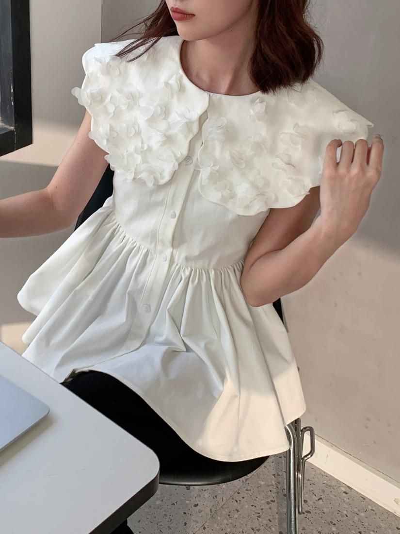 贅沢 バースデーバッシュ LILIY FLOWER TOPS FRILL シャツ/ブラウス