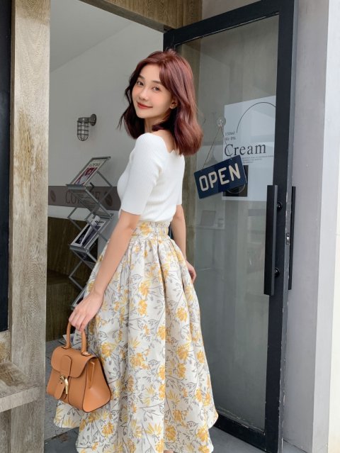 BOTANICAL VOLUME SKIRT