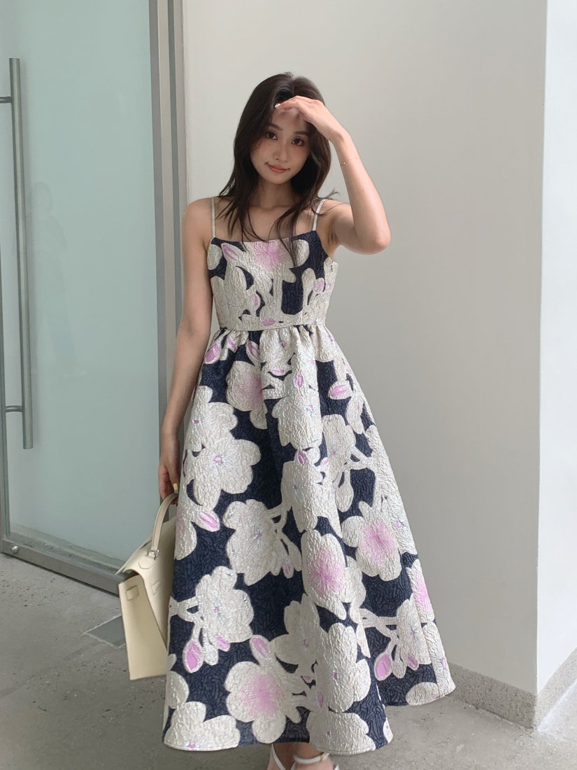 【neith.】 Flower Jacquart Camisole Dress