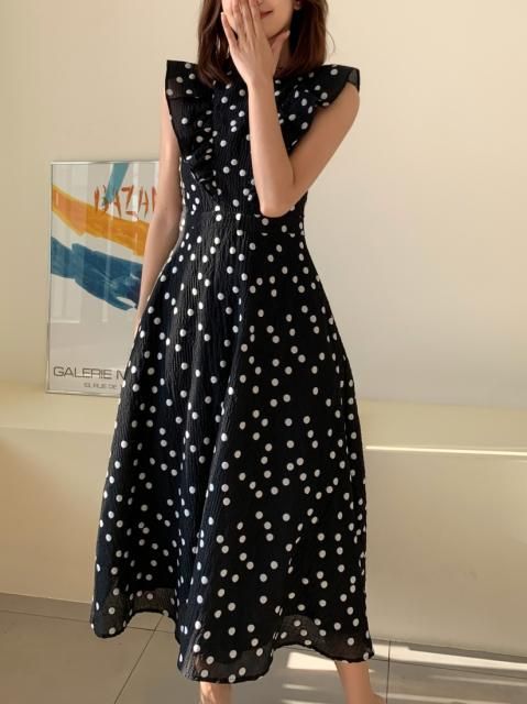 PAM DOT BUTTERFLY FRILL DRESS