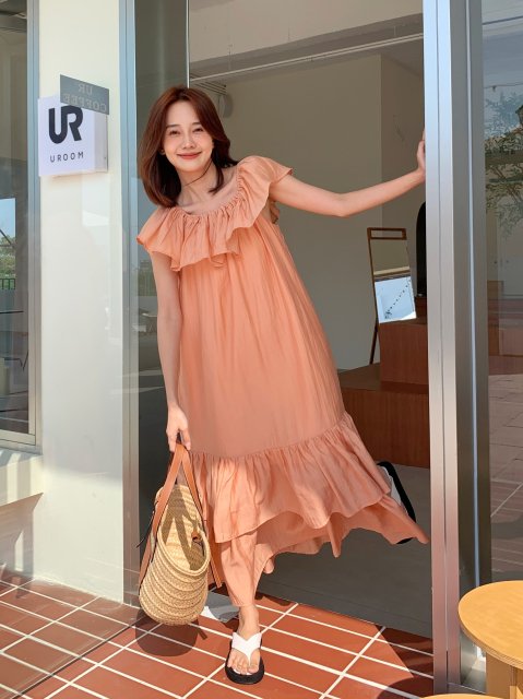 2WAY FRILL LONG DRESS