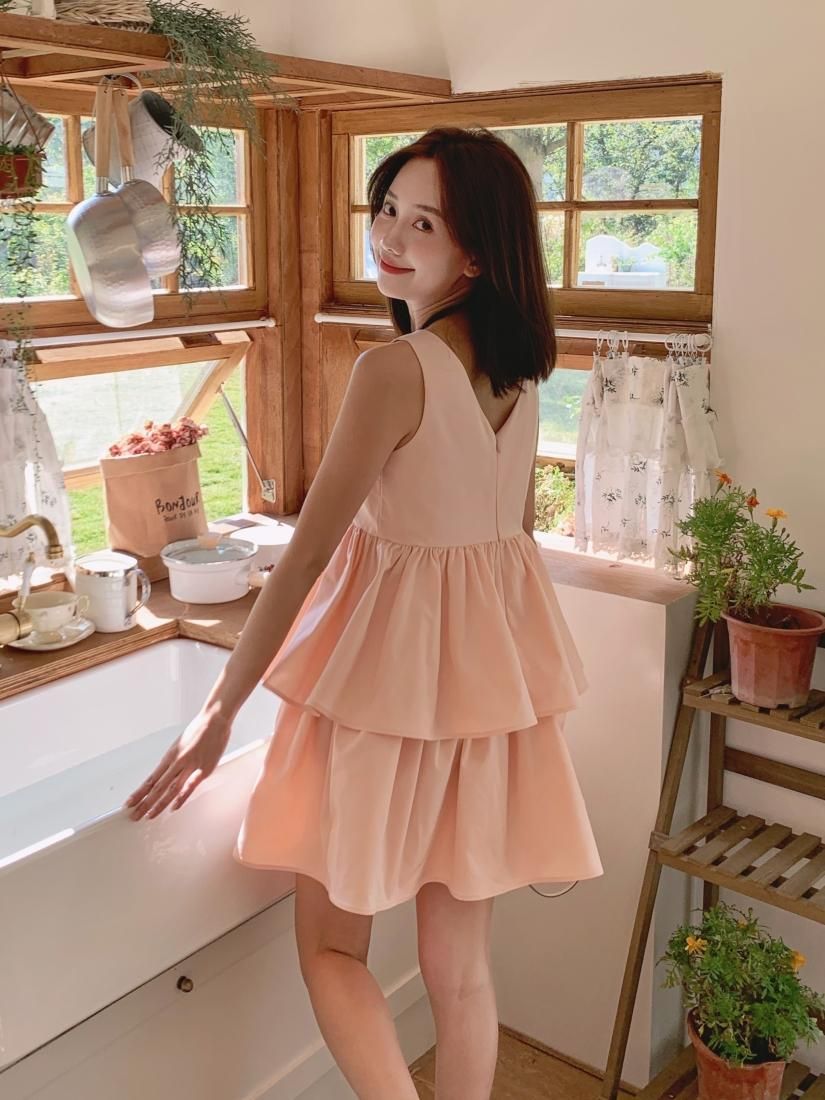 V NECK FRILL MINI DRESS - BIRTHDAY BASH