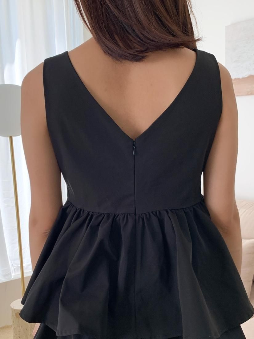V NECK FRILL MINI DRESS - BIRTHDAY BASH
