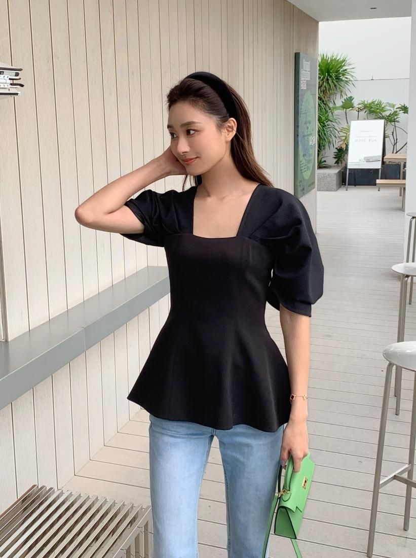 SQUARE NECK PEPLUM TOPS - BIRTHDAY BASH
