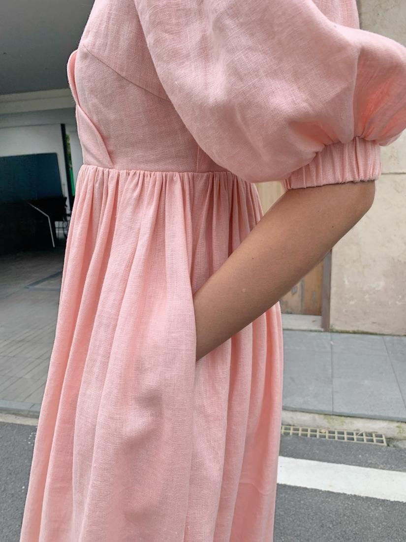 LINEN SCALLOPED CACHECOEUR DRESS - BIRTHDAY BASH