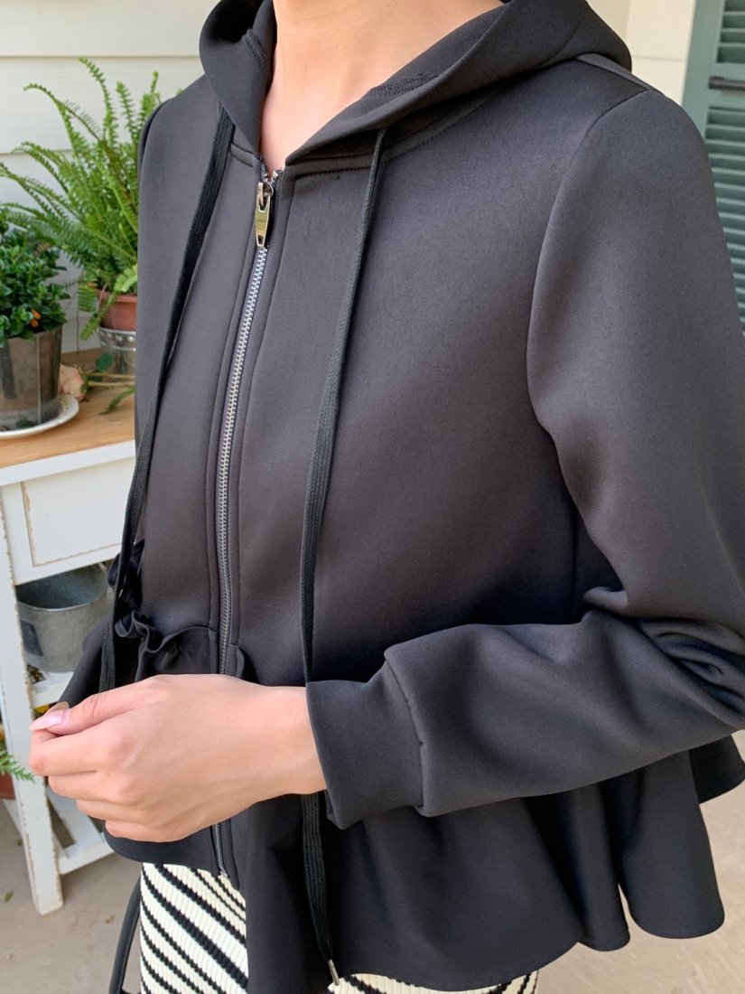 ZIPPER GATHER FRILL HOODIE - BIRTHDAY BASH