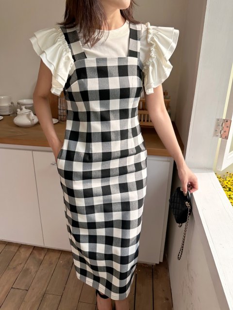 GINGHAM I-LINE DRESS