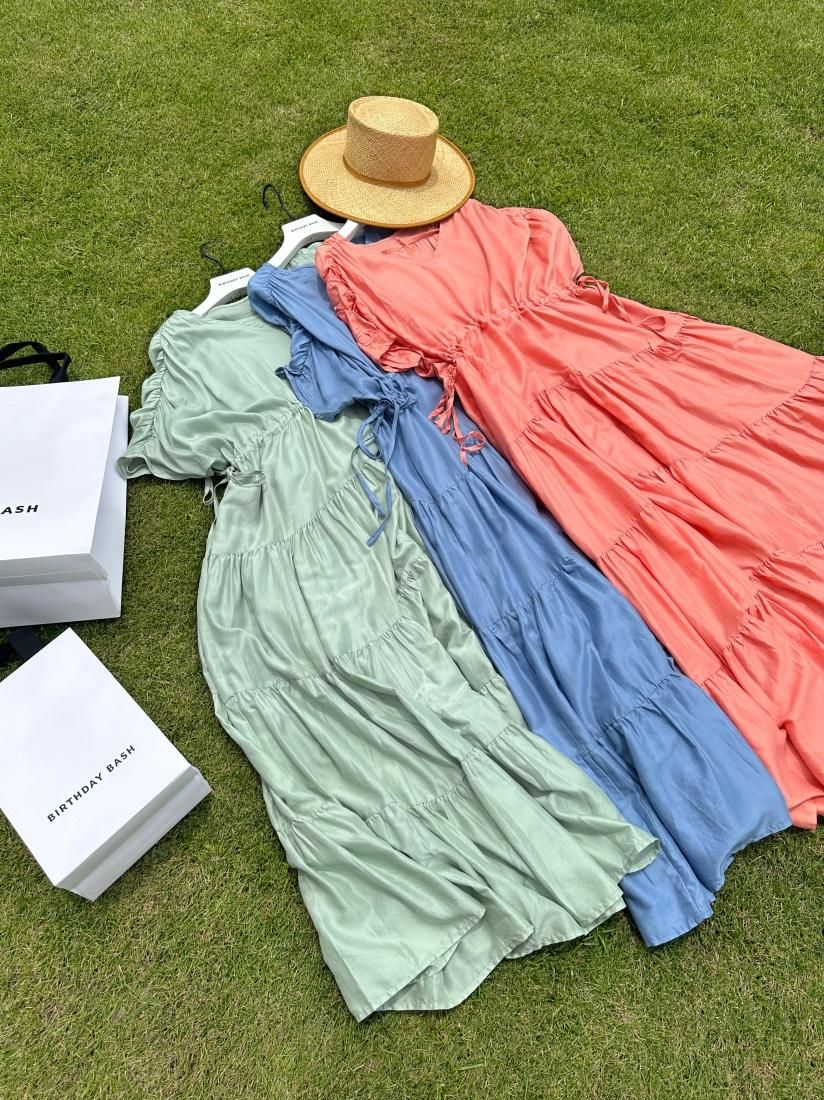 美人百花掲載 TENCEL TIERED LONG DRESS - BIRTHDAY BASH