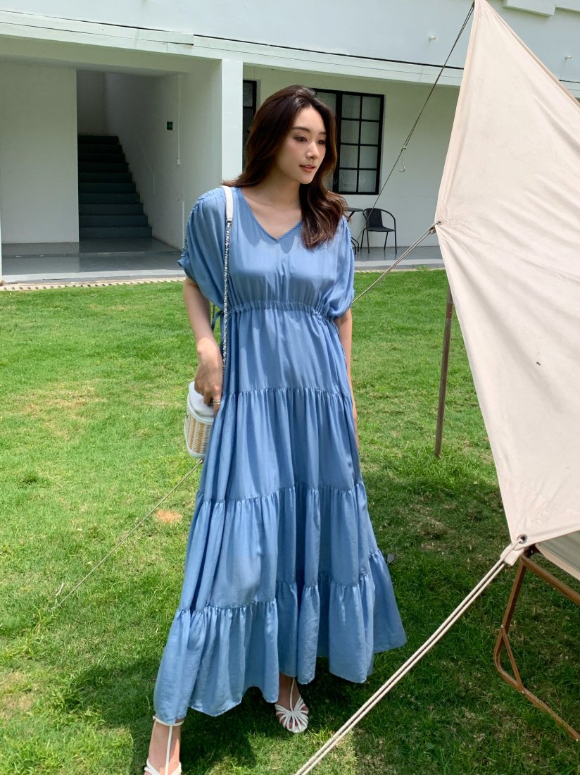 美人百花掲載 TENCEL TIERED LONG DRESS - BIRTHDAY BASH