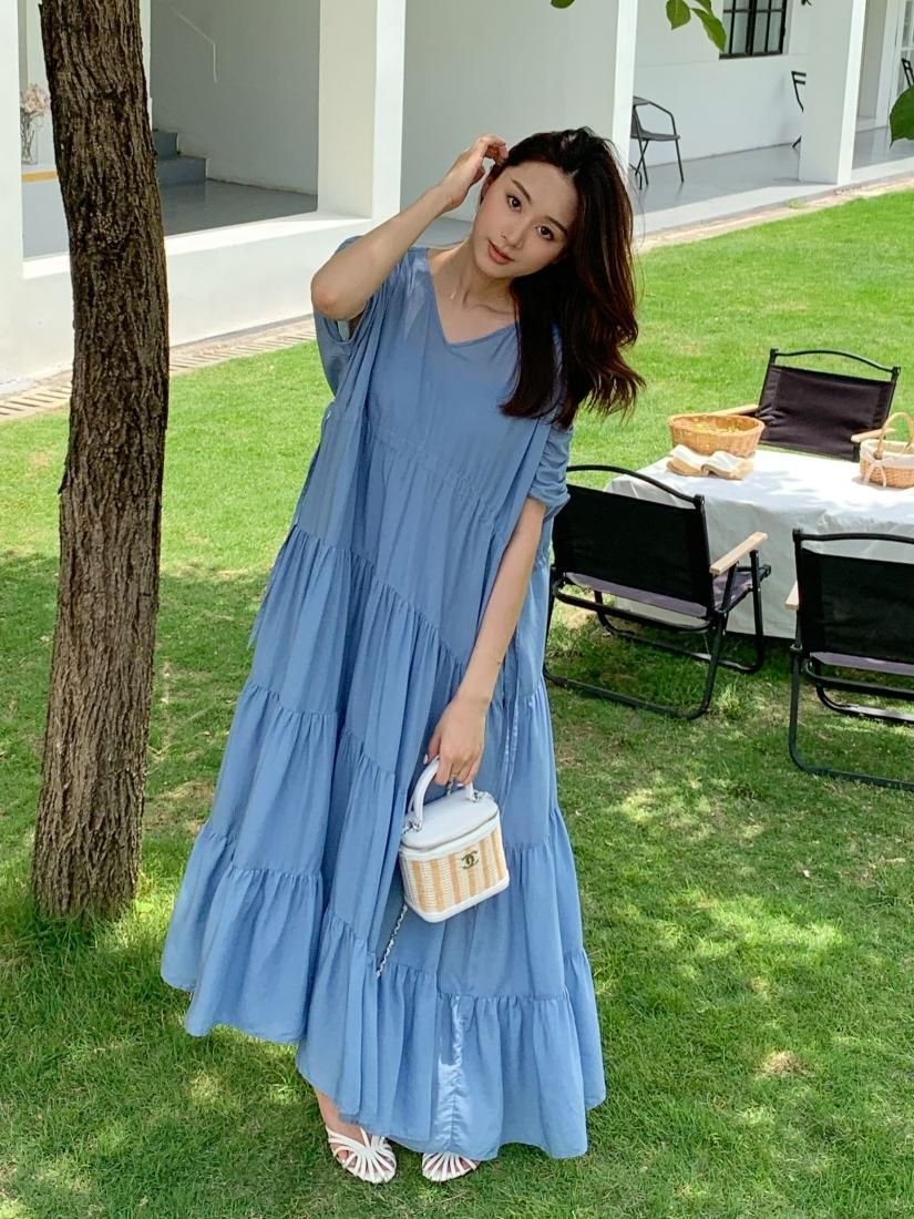 美人百花掲載 TENCEL TIERED LONG DRESS - BIRTHDAY BASH