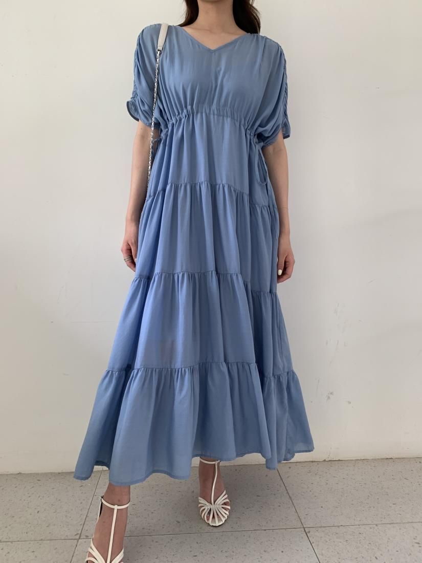 美人百花掲載 TENCEL TIERED LONG DRESS - BIRTHDAY BASH