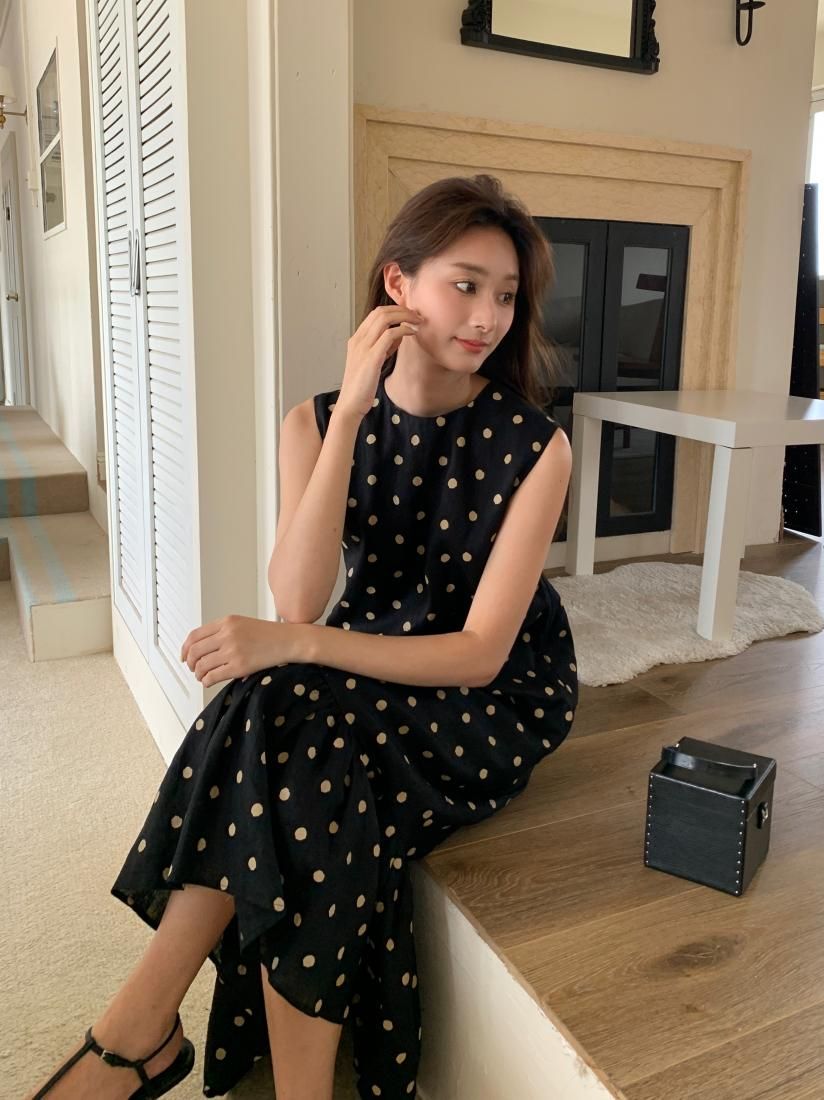 【セール】PEPLUM LINEN DRESS DOT birthdaybash PEPLUM LINEN DRESS DOT - BIRTHDAY BASH