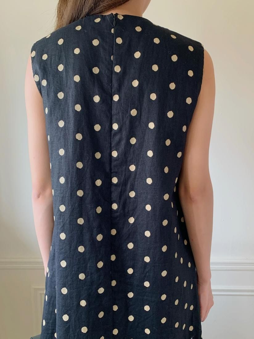 【セール】PEPLUM LINEN DRESS DOT birthdaybash PEPLUM LINEN DRESS DOT - BIRTHDAY BASH