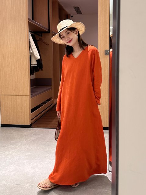 2WAY LINEN LONG DRESS