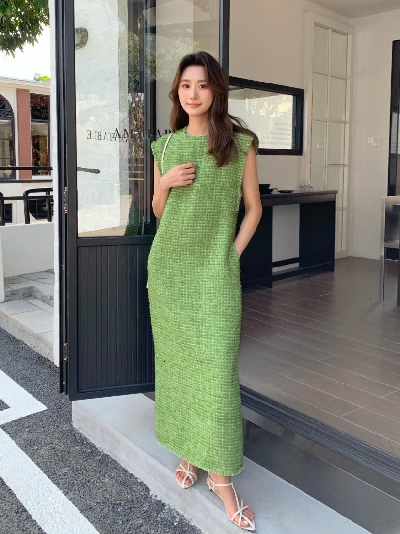 TWEED LONG TIGHT DRESS - BIRTHDAY BASH