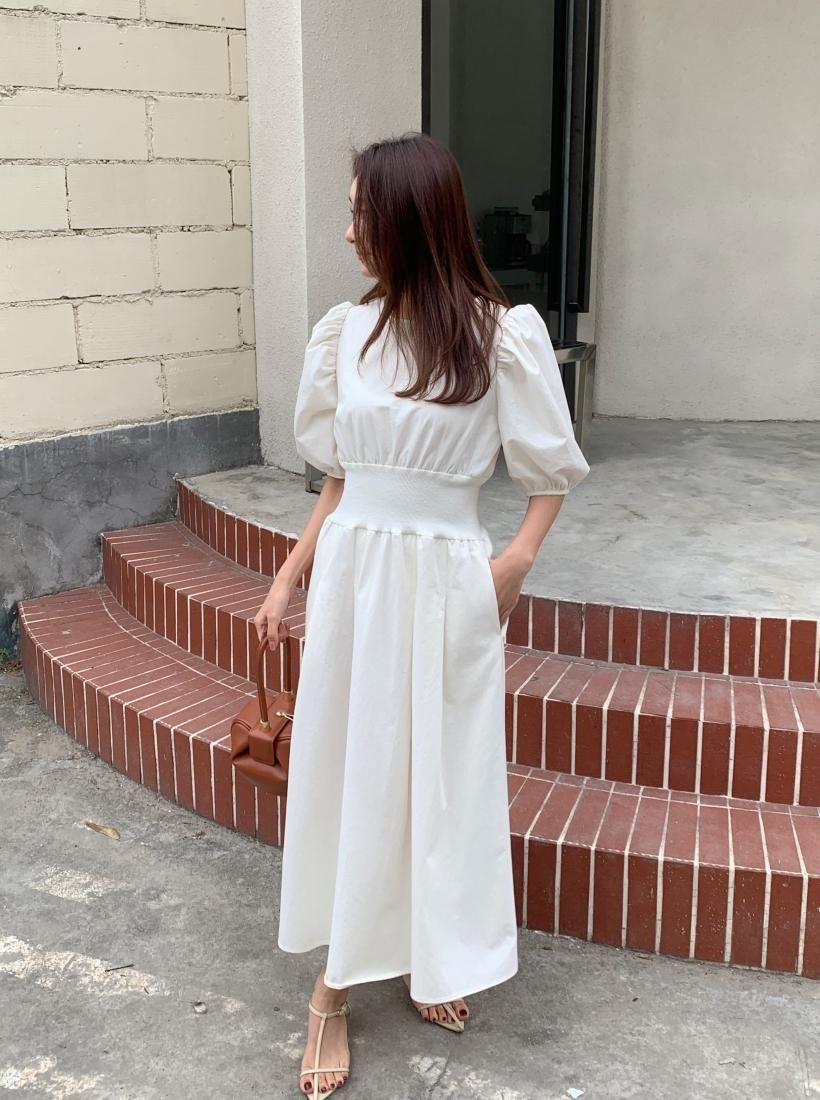 m*中様 【土日最終値下げ】Troncais Puff Sleeve Dress Troncais Puff Sleeve Dress
