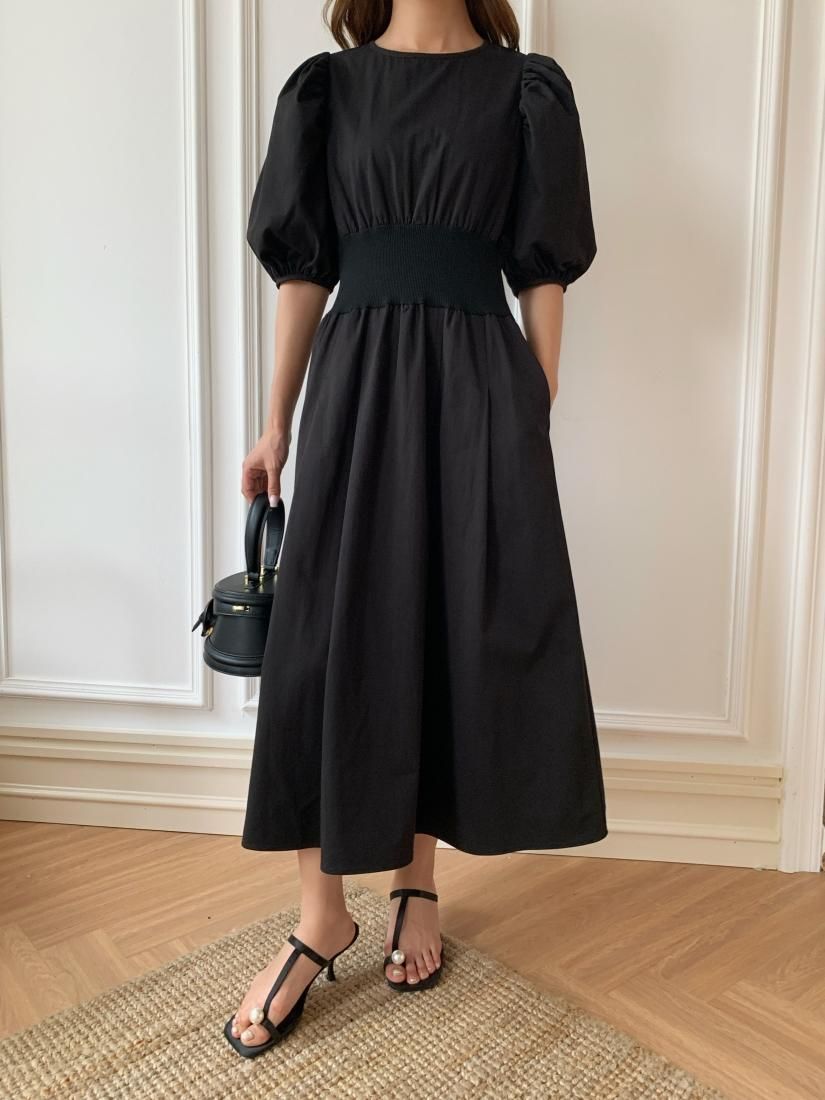 【新品未使用】Troncais Puff Sleeve Dress Sサイズ WAIST MARK PUFF SLEEVE LONG DRESS - BIRTHDAY BASH