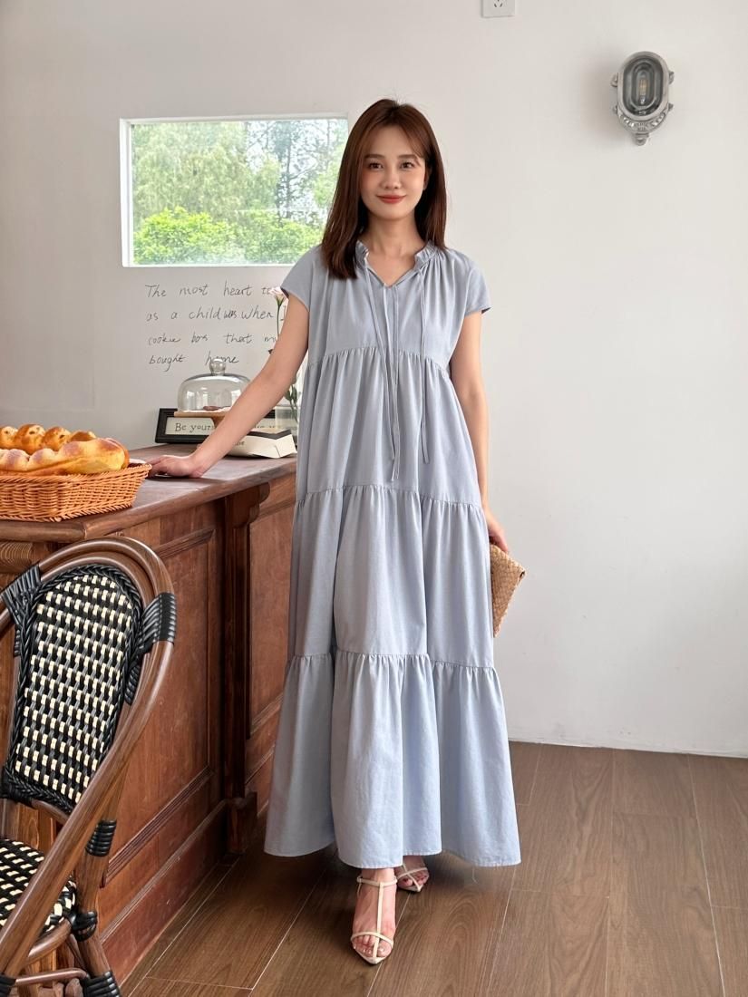 2WAY FRONT RIBBON TIERED DRESS - BIRTHDAY BASH