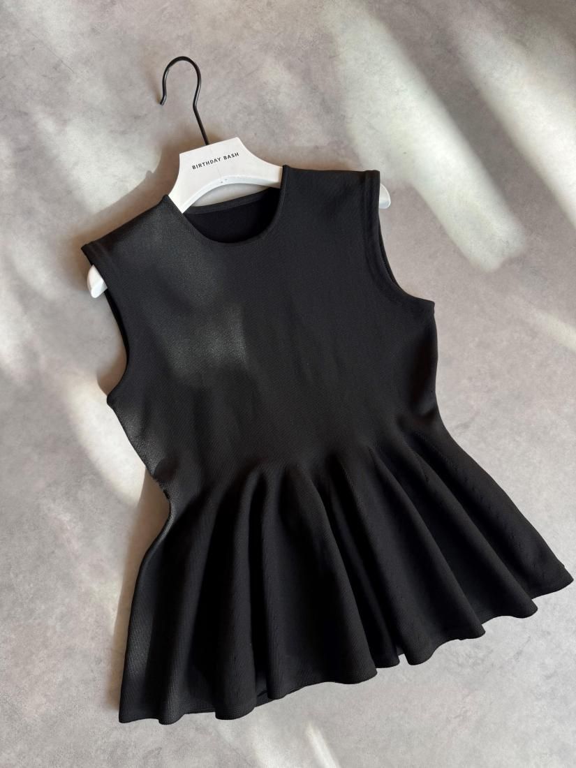 マシンウォッシャブル可】NTNT PEPLUM KNIT TOPS - BIRTHDAY BASH