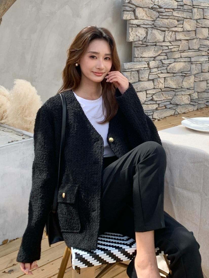 バースデーバッシュTWEED NO COLLAR JACKET DRESS