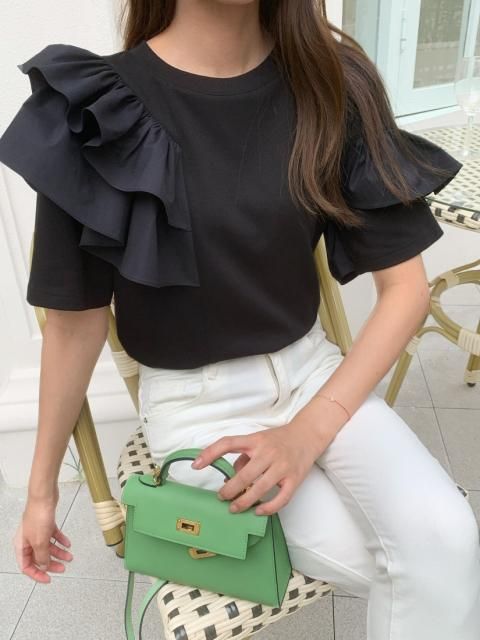 PRAIA ASYMMETRY FRILL TOPS