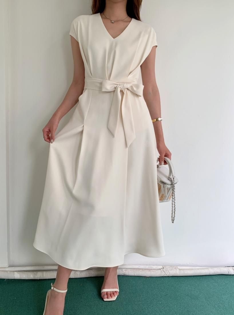 WAIST RIBBON LONG DRESS - BIRTHDAY BASH