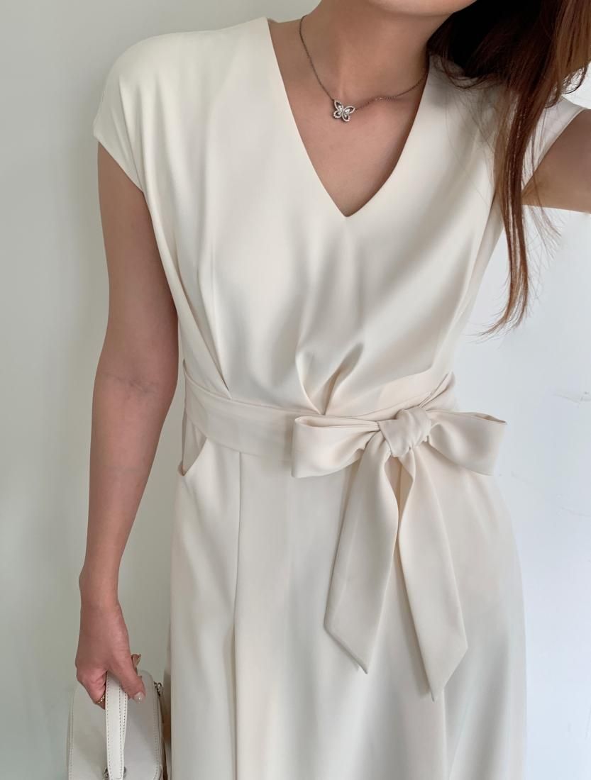WAIST RIBBON LONG DRESS - BIRTHDAY BASH