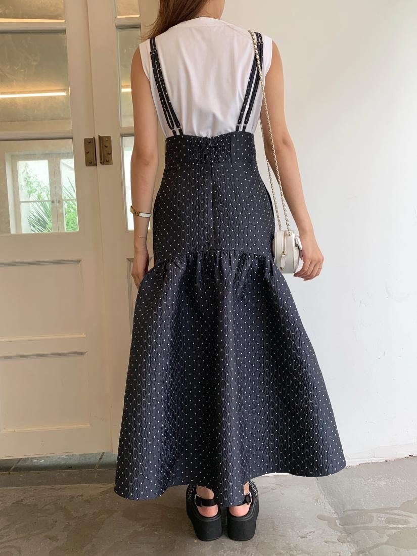 バースデーバッシュ　SUSPENDER DOT SALOPETTE SKIRT