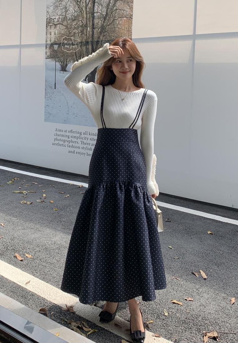 バースデーバッシュ　SUSPENDER DOT SALOPETTE SKIRT