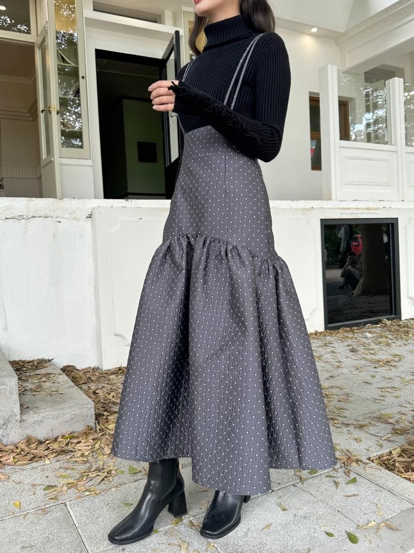 バースデーバッシュ　SUSPENDER DOT SALOPETTE SKIRT