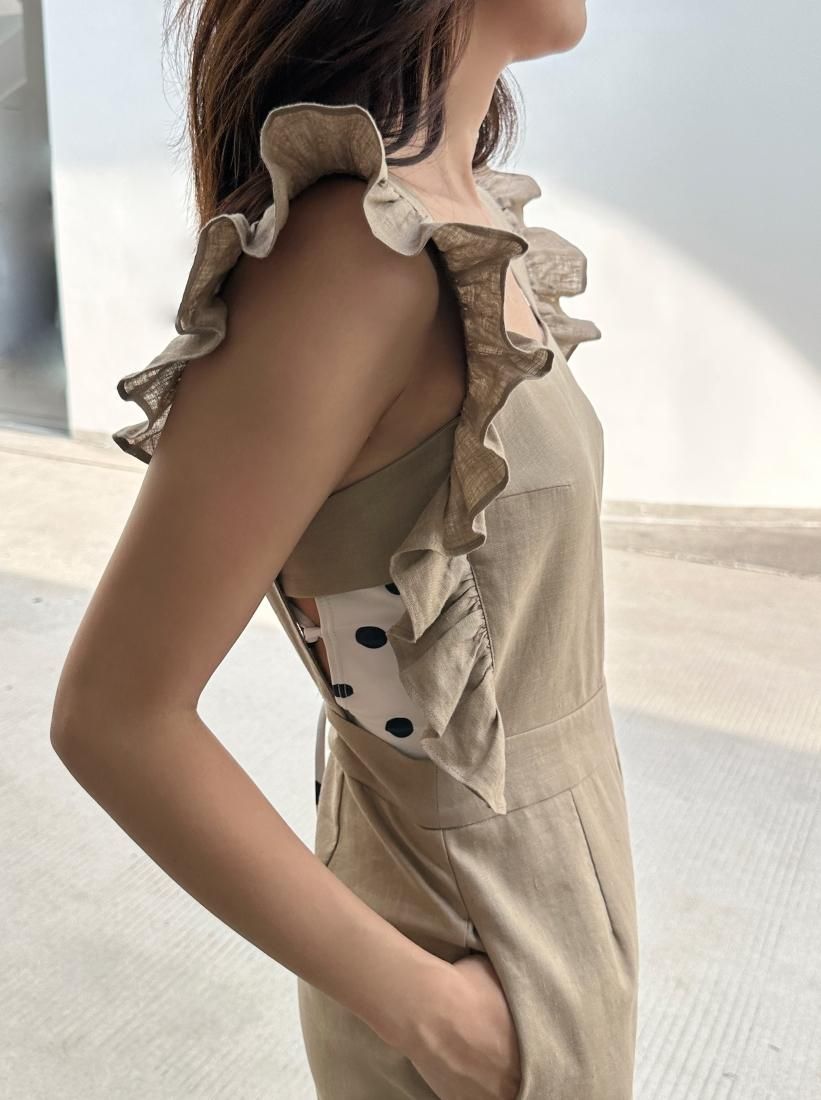 LINEN FRILL ROMPERS - BIRTHDAY BASH