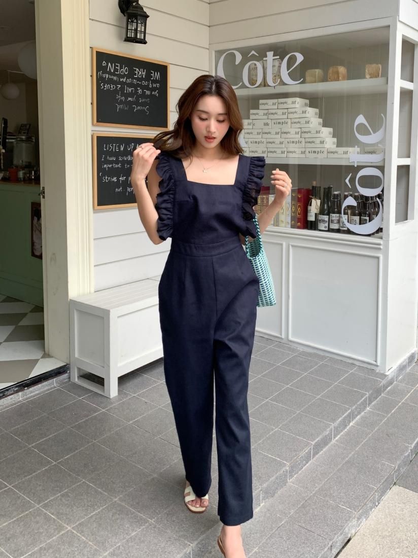 LINEN FRILL ROMPERS - BIRTHDAY BASH