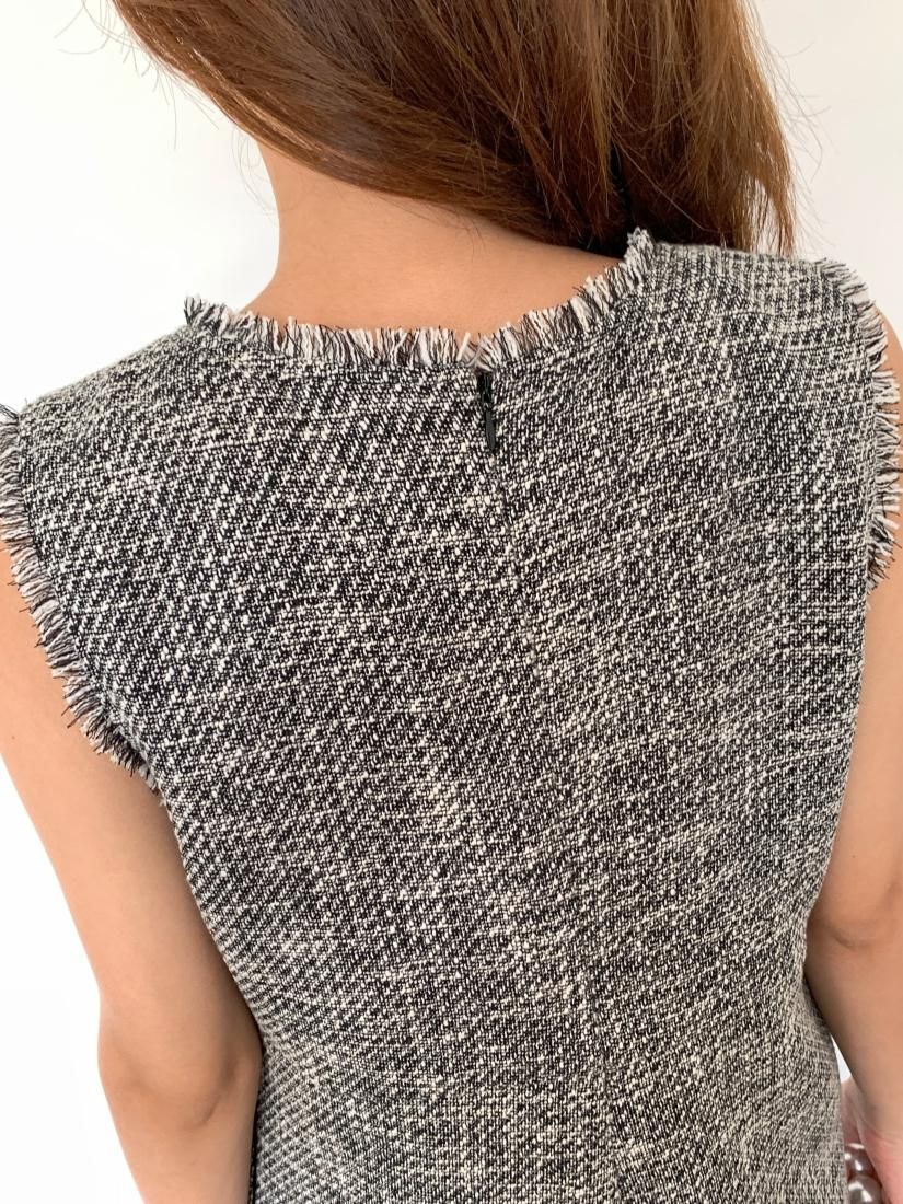 Birthday bash▶︎TWEED FRINGE V ROMPERS TWEED FRINGE V ROMPERS - BIRTHDAY BASH
