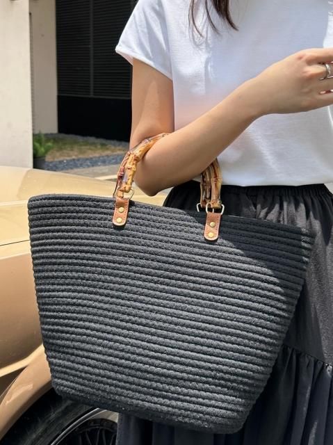 BAMBOO HANDLE TOTE BAG