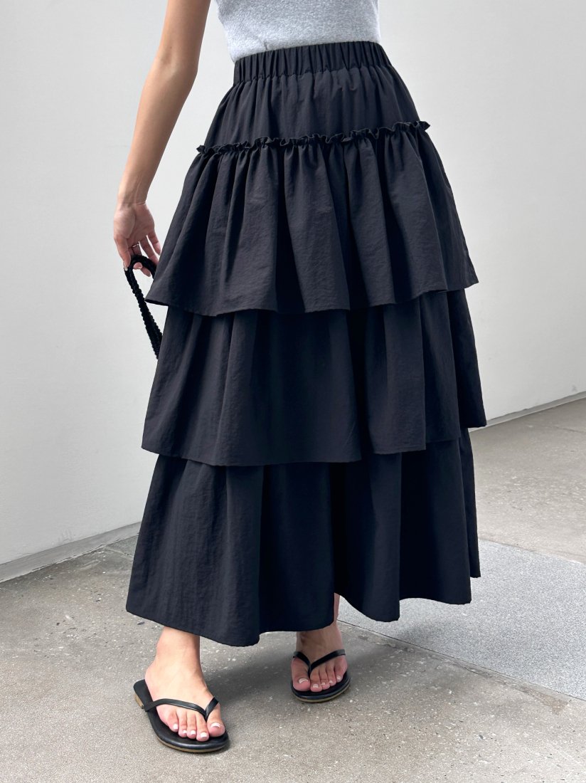 FRILL TIERED LONG SKIRT - BIRTHDAY BASH