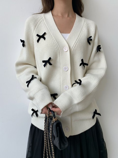 RIBBON DECORATIVE CARDIGAN