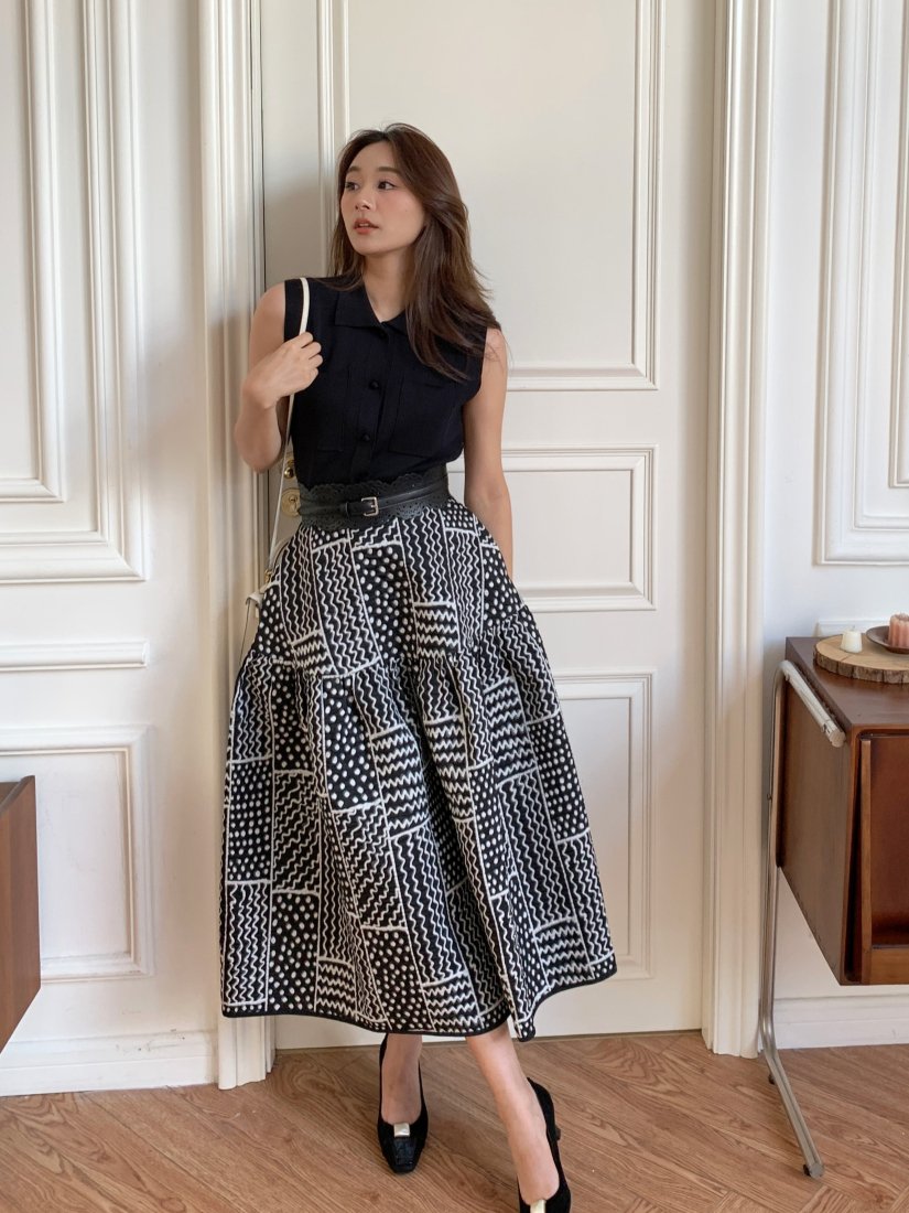 CREMONA JACQUARD FLARE SKIRT - BIRTHDAY BASH