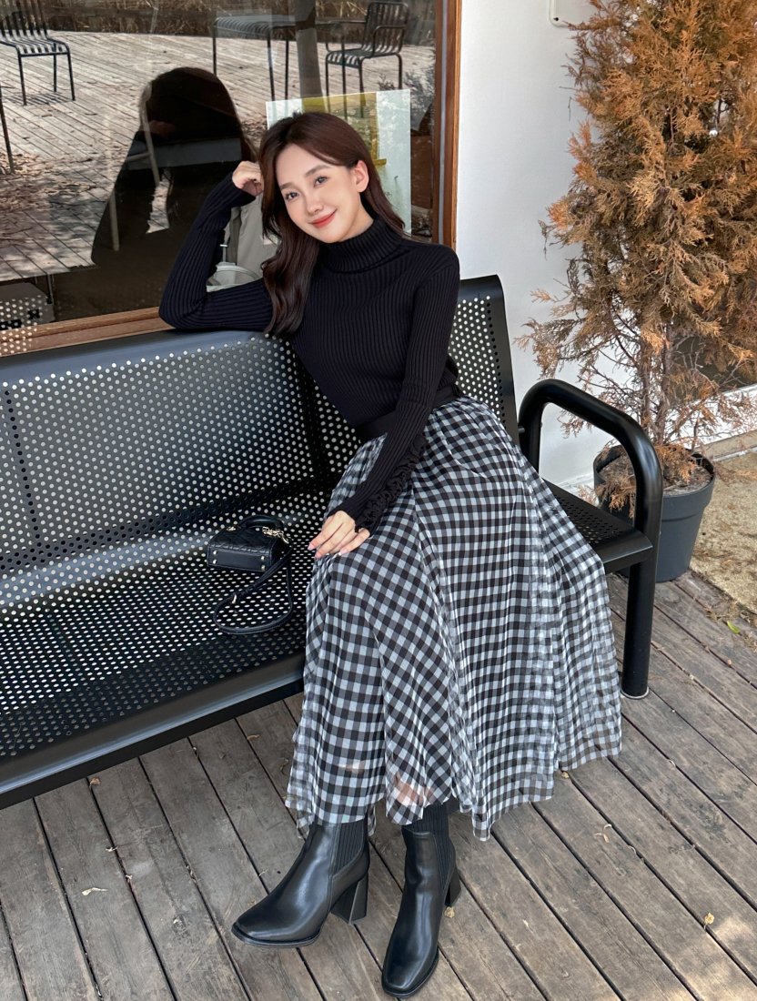 GINGHAM CHECK SHEER SKIRT - BIRTHDAY BASH