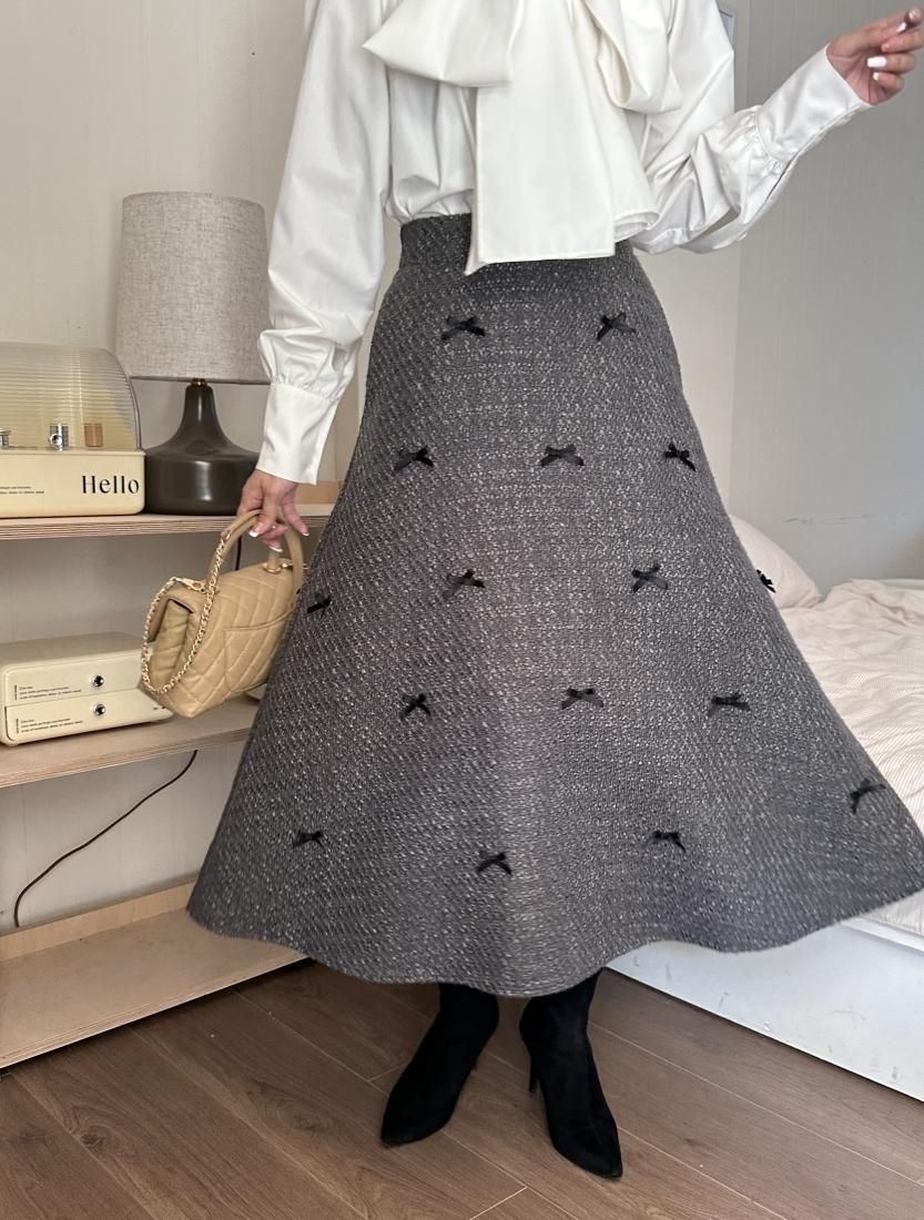 売れ筋新商品 RIBBON TWEED SKIRT BASH BIRTHDAY - 靴