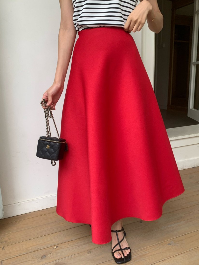Aラインボンディングスカート LONG LIMITED RED - BIRTHDAY BASH