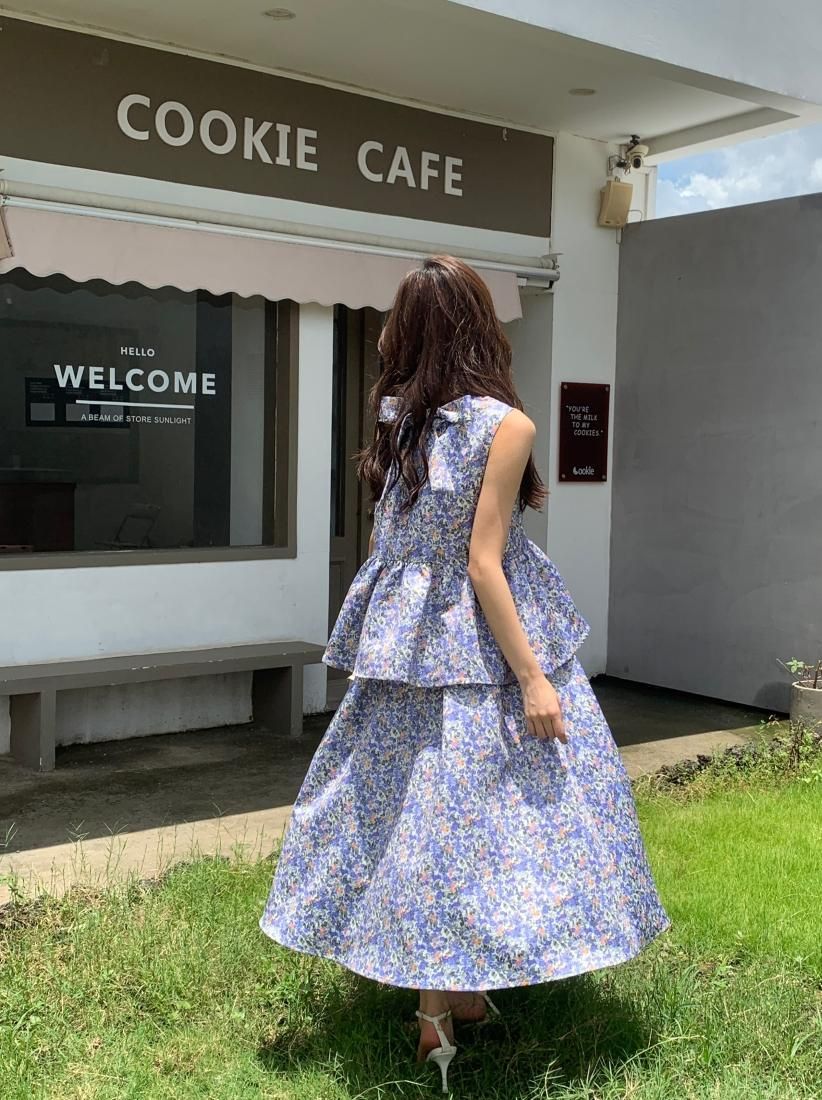FLOWER SATIN SKIRT - BIRTHDAY BASH
