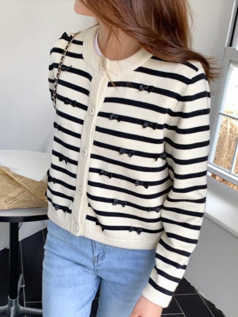 RIBBON BORDER CARDIGAN