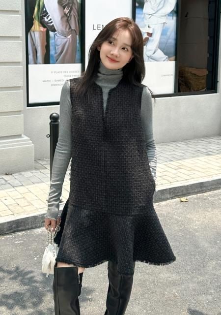 AMBER TWEED DRESS