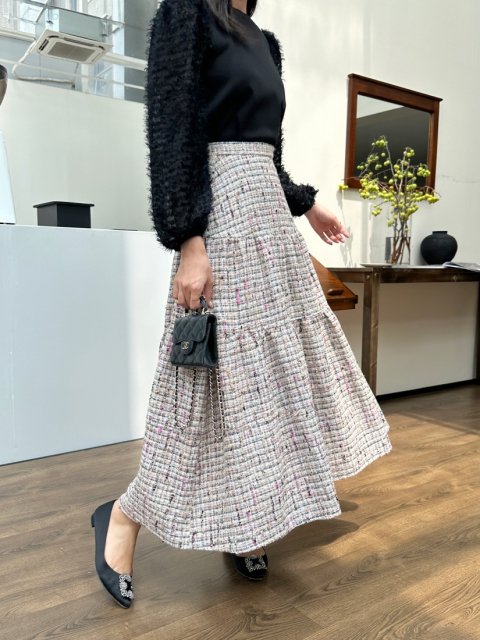 TWEED MIDI SKIRT