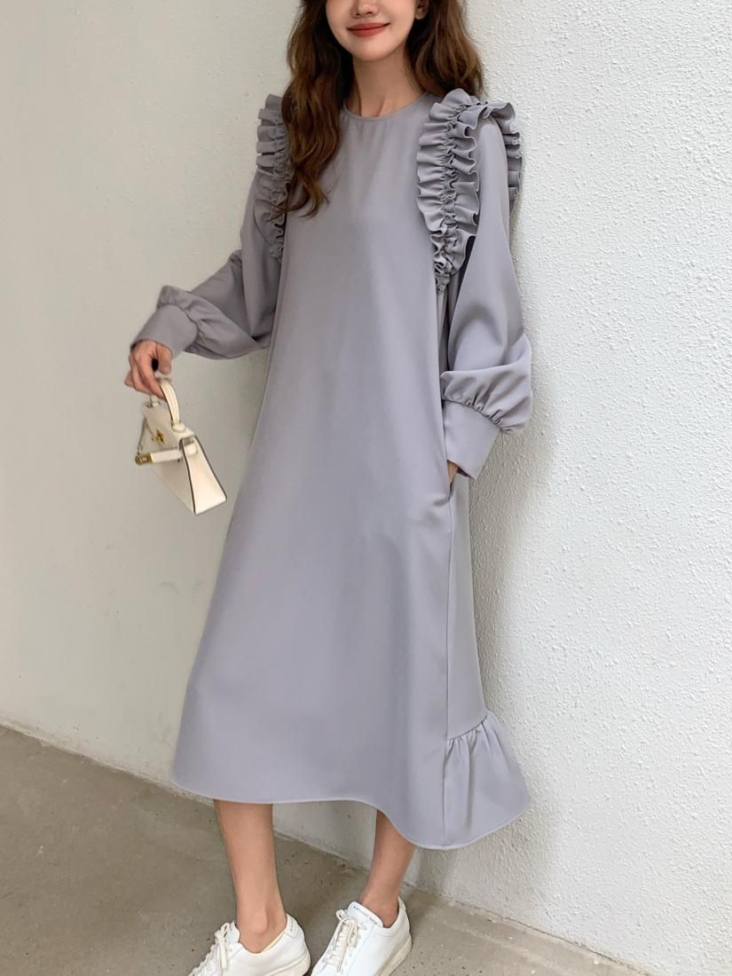 SHOULDER FRILL DRESS - BIRTHDAY BASH