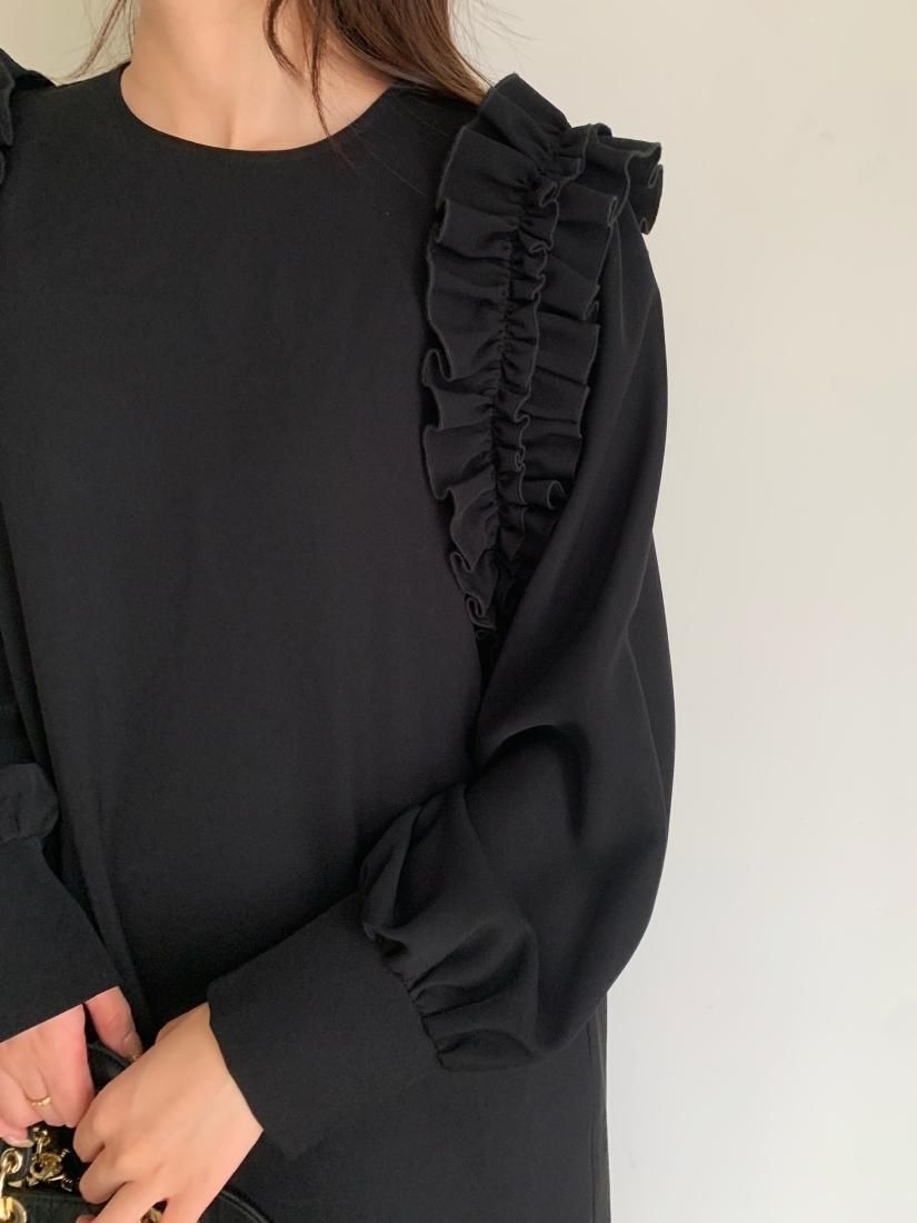 SHOULDER FRILL DRESS - BIRTHDAY BASH