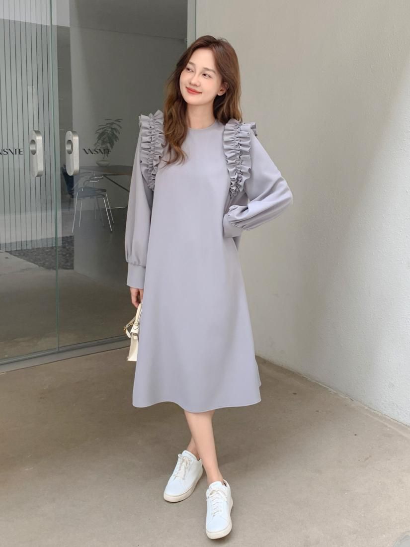 SHOULDER FRILL DRESS - BIRTHDAY BASH