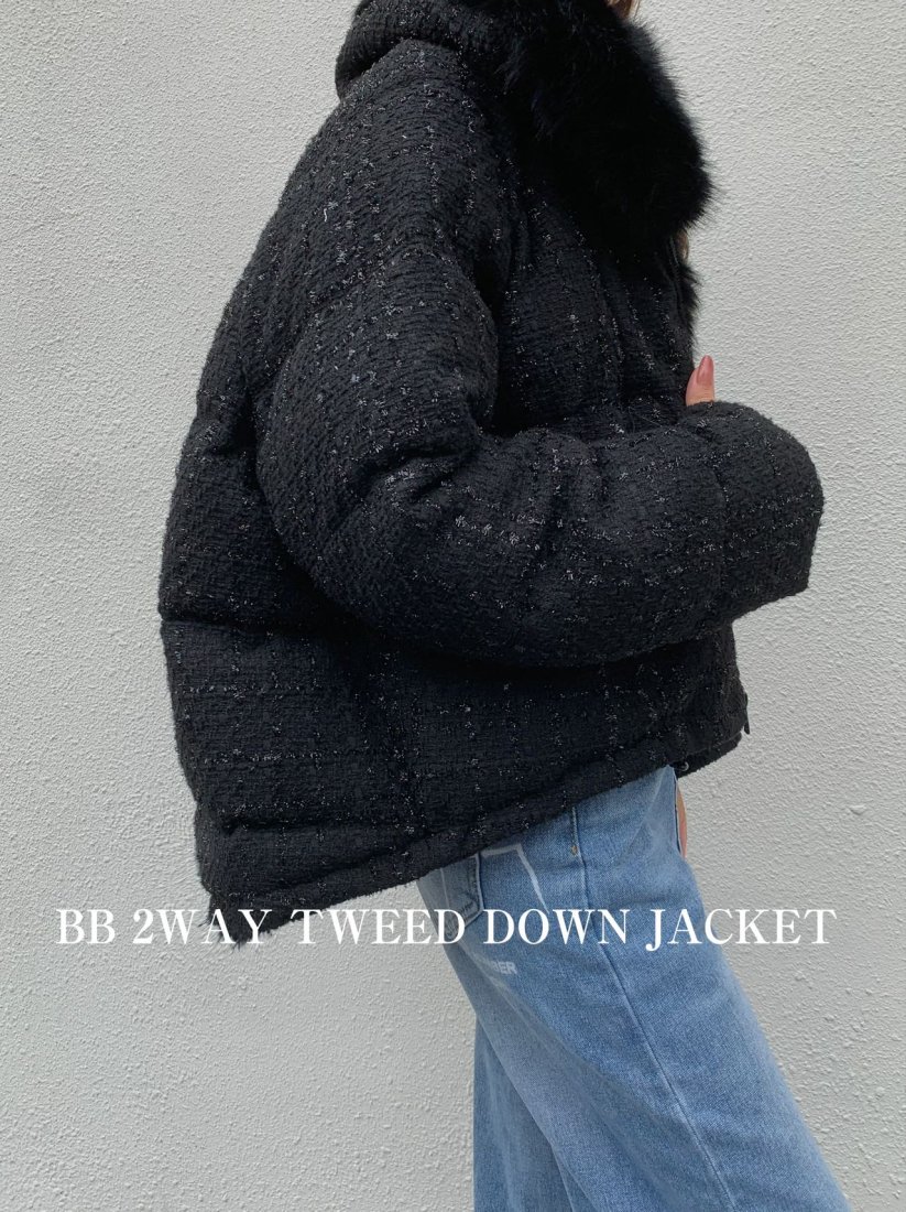 BB 2WAY TWEED DOWN JACKET - BIRTHDAY BASH
