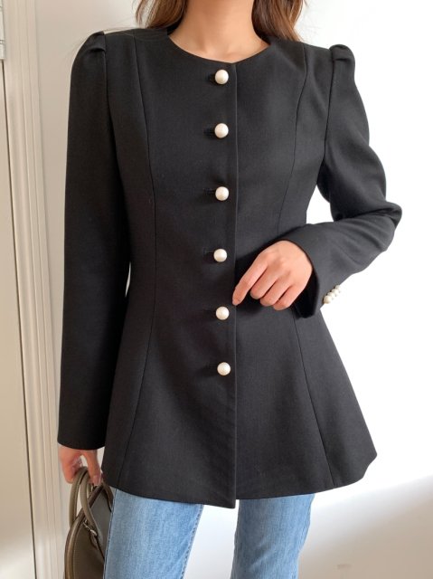 LUXE PEARL BUTTON JACKET